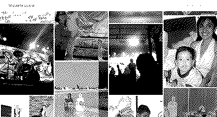 The micaelalucia.com portfolio, an edge-to-edge masonry grid of documentary and archival photographs under a light header.